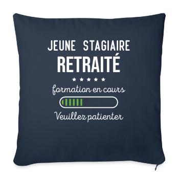 Jeune stagiaire retraité formation en cours - Housse de coussin décorative 45 x 45 cm - bleu marine - Devant