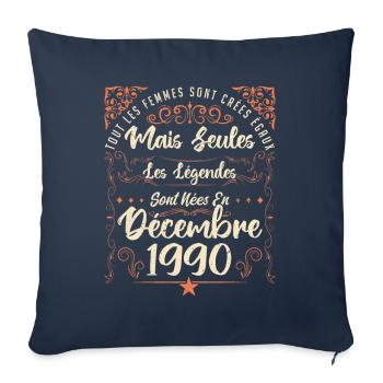Légendes Sont Nées En Décembre 1990 édition limité - Housse de coussin décorative 45 x 45 cm - bleu marine - Devant