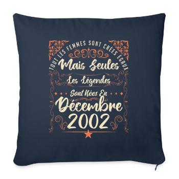 Légendes Sont Nées En Décembre 2002 édition limité - Housse de coussin décorative 45 x 45 cm - bleu marine - Devant