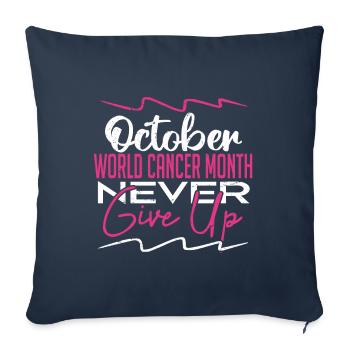 Fight against Breast Cancer | Pink October - Sofa pillowcase 17,3'' x 17,3'' (45 x 45 cm) - navy - Front