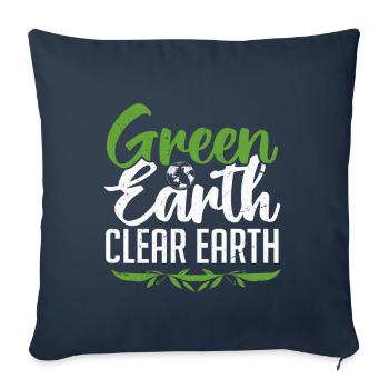 Journée mondiale de la Terre - Jour de la Terre - Housse de coussin décorative 45 x 45 cm - bleu marine - Devant