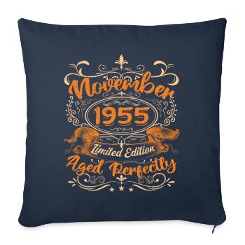 November 1955 Limited Edition - Housse de coussin décorative 45 x 45 cm - bleu marine - Devant