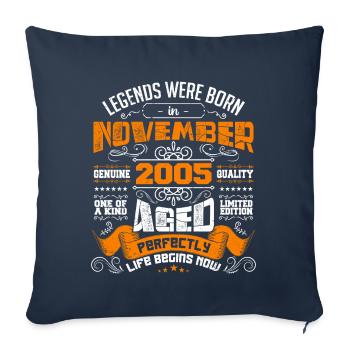 Legends were born anniversary in November 2005 - Sofa pillowcase 17,3'' x 17,3'' (45 x 45 cm) - navy - Front