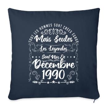 Les Légendes Sont Nés En Décembre 1990 - Housse de coussin décorative 45 x 45 cm - bleu marine - Devant