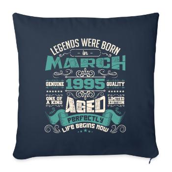 March 1995 | birthday gift - Housse de coussin décorative 45 x 45 cm - bleu marine - Devant