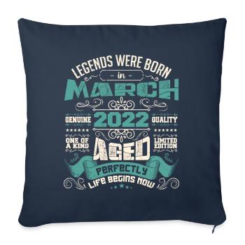 March 2022 | birthday gift - Housse de coussin décorative 45 x 45 cm - bleu marine - Devant