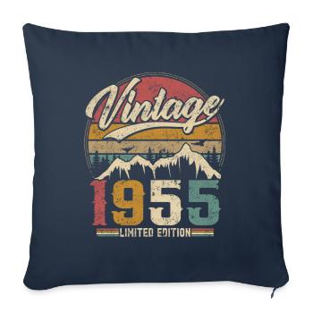 Vintage 1955 Limited Edition Cadeau D'anniversaire - Housse de coussin décorative 45 x 45 cm - bleu marine - Devant