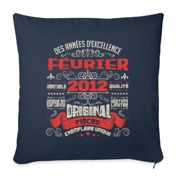 Février 2012 | Des Années D'excellence - Housse de coussin décorative 45 x 45 cm - bleu marine - Devant