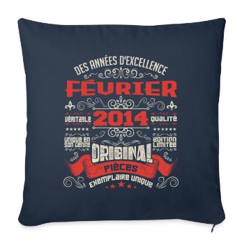 Février 2014 | Des Années D'excellence - Housse de coussin décorative 45 x 45 cm - bleu marine - Devant