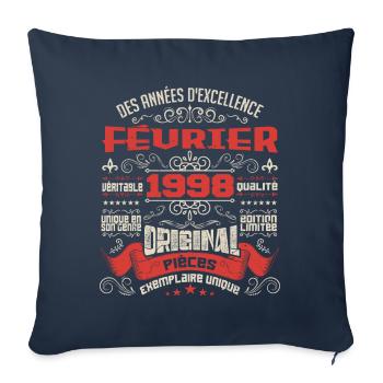 Février 1998 | Des Années D'excellence - Housse de coussin décorative 45 x 45 cm - bleu marine - Devant
