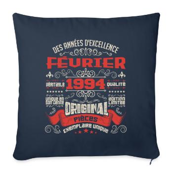 Février 1994 | Des Années D'excellence - Housse de coussin décorative 45 x 45 cm - bleu marine - Devant