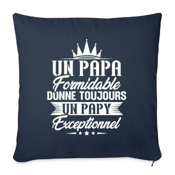 Un papa formidable donne toujours un papy - Housse de coussin décorative 45 x 45 cm - bleu marine - Devant