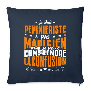1 - Housse de coussin décorative 45 x 45 cm - bleu marine - Devant