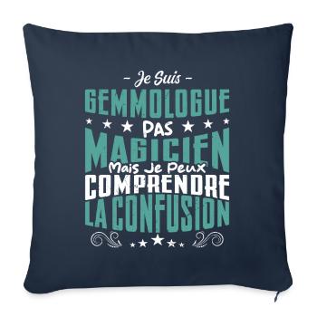 Je Suis Gemmologue Pas Magicien - Housse de coussin décorative 45 x 45 cm - bleu marine - Devant