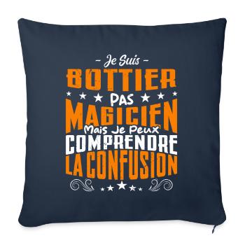 Je Suis Bottier Pas Magicien - Housse de coussin décorative 45 x 45 cm - bleu marine - Devant