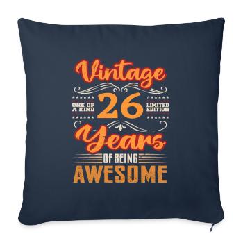Vintage | 26 birthday gift ideas - Sofa pillowcase 17,3'' x 17,3'' (45 x 45 cm) - navy - Front