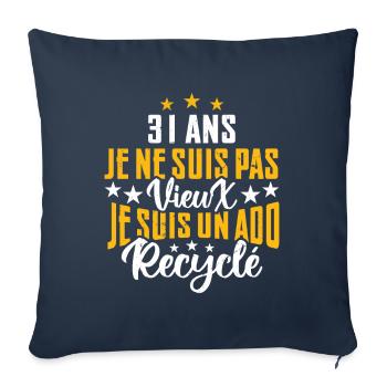 31 ans | Cadeau d'anniversaire | fête des pères - Housse de coussin décorative 45 x 45 cm - bleu marine - Devant