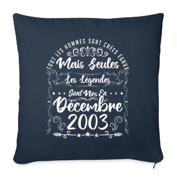 décembre 2003 - Housse de coussin décorative 45 x 45 cm - bleu marine - Devant