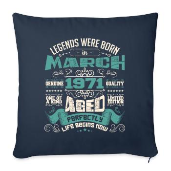 March 1971 | birthday gift - Housse de coussin décorative 45 x 45 cm - bleu marine - Devant