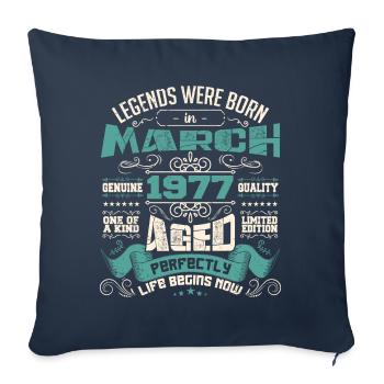 March 1977 | birthday gift - Housse de coussin décorative 45 x 45 cm - bleu marine - Devant