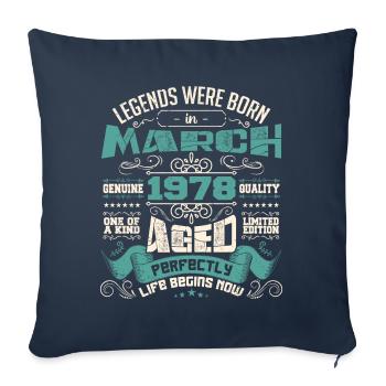 March 1978 | birthday gift - Housse de coussin décorative 45 x 45 cm - bleu marine - Devant