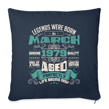 March 1979 | birthday gift - Housse de coussin décorative 45 x 45 cm - bleu marine - Devant