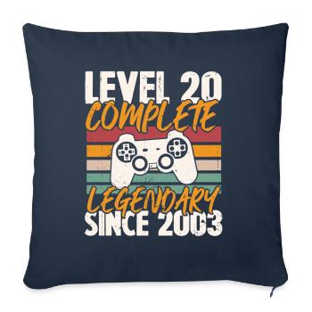 Cadeau d'anniversaire, Niveau 20 complete 2003 - Housse de coussin décorative 45 x 45 cm - bleu marine - Devant