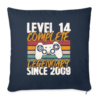 Birthday Gift, Level 14 Complete 2009 - Sofa pillowcase 17,3'' x 17,3'' (45 x 45 cm) - navy - Front