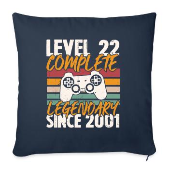Cadeau d'anniversaire, Niveau 22 complete 2001 - Housse de coussin décorative 45 x 45 cm - bleu marine - Devant