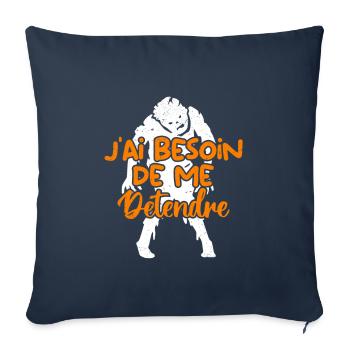 J’ai besoin de me détendre - Housse de coussin décorative 45 x 45 cm - bleu marine - Devant
