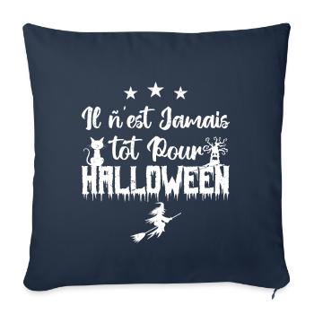 Il n’est jamais tôt pour Halloween - Housse de coussin décorative 45 x 45 cm - bleu marine - Devant