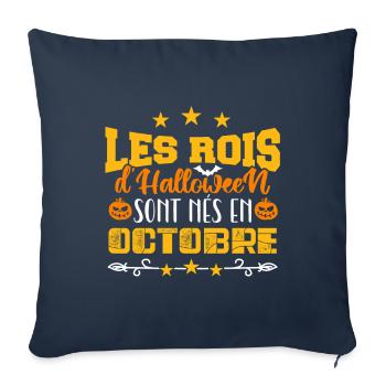 Les Rois D’halloween sont nés en octobre - Housse de coussin décorative 45 x 45 cm - bleu marine - Devant