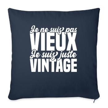 Je ne vieillis pas, je prends de la valeur - Housse de coussin décorative 45 x 45 cm - bleu marine - Devant