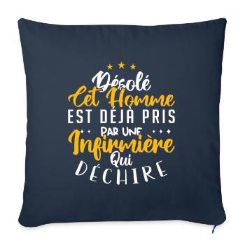 Cet Homme Est Déjà Pris Par Une Infirmière - Housse de coussin décorative 45 x 45 cm - bleu marine - Devant