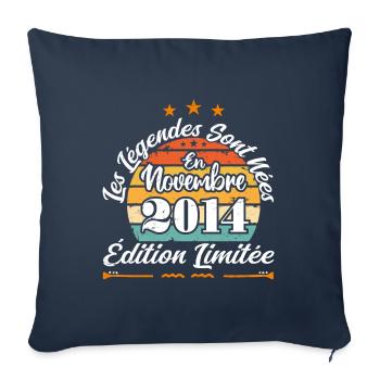 Les Légendes Sont Nées En Novembre 2014 - Housse de coussin décorative 45 x 45 cm - bleu marine - Devant
