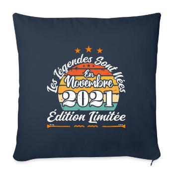 Les Légendes Sont Nées En Novembre 2021 - Housse de coussin décorative 45 x 45 cm - bleu marine - Devant