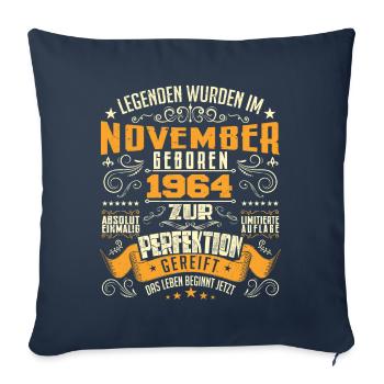 Im November 1964 geboren - Housse de coussin décorative 45 x 45 cm - bleu marine - Devant