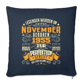Im November 1955 geboren - Housse de coussin décorative 45 x 45 cm - bleu marine - Devant