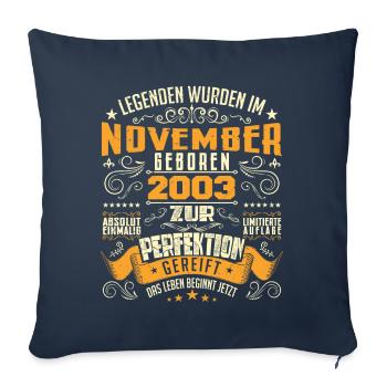 Im November 2003 geboren - Housse de coussin décorative 45 x 45 cm - bleu marine - Devant