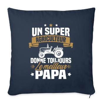 Super agriculteur donne toujours le meilleur papa - Housse de coussin décorative 45 x 45 cm - bleu marine - Devant