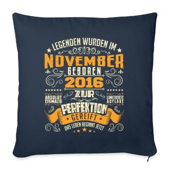 Im November 2016 geboren - Housse de coussin décorative 45 x 45 cm - bleu marine - Devant