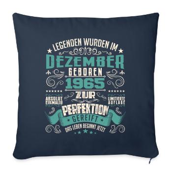Legenden werden geboren im Dezember 1965 - Housse de coussin décorative 45 x 45 cm - bleu marine - Devant