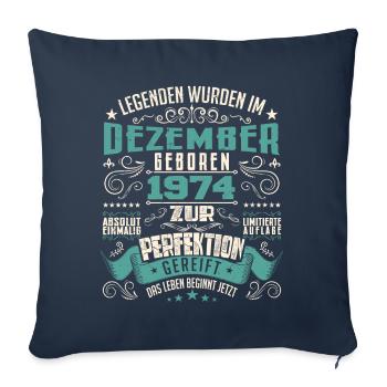 Legenden werden geboren im Dezember 1974 - Housse de coussin décorative 45 x 45 cm - bleu marine - Devant