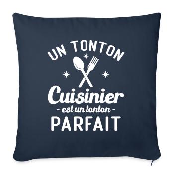 Un tonton cuisinier est un tonton parfait - Housse de coussin décorative 45 x 45 cm - bleu marine - Devant
