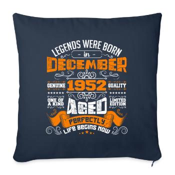 Legends were born in December 1952 | gift - Housse de coussin décorative 45 x 45 cm - bleu marine - Devant