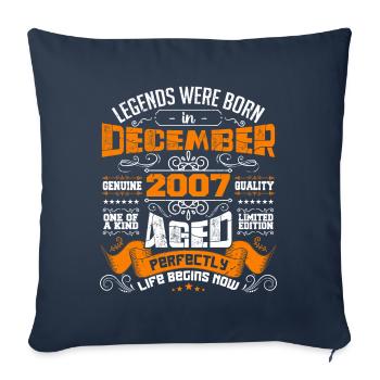 Legends were born in December 2007 | gift - Housse de coussin décorative 45 x 45 cm - bleu marine - Devant