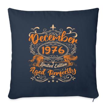 December 1976 | Limited Edition - Housse de coussin décorative 45 x 45 cm - bleu marine - Devant