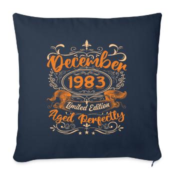 December 1983 | Limited Edition - Housse de coussin décorative 45 x 45 cm - bleu marine - Devant