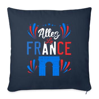 Allez La France - Housse de coussin décorative 45 x 45 cm - bleu marine - Devant