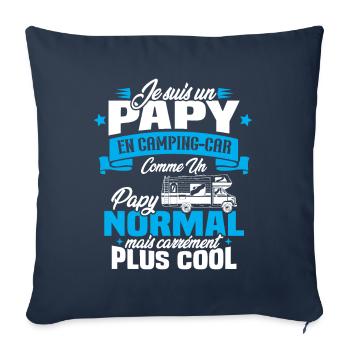 Un papy en camping-car comme un papy normal - Housse de coussin décorative 45 x 45 cm - bleu marine - Devant